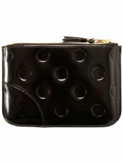 Comme Des Garçons Wallet SA8100NE Polka Dot Embossed Wallet Black In Black