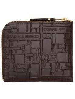 Comme Des Garçons Wallet SA3100EL Embossed Leather Wallet Brown In Brown