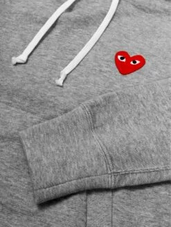 Comme Des Garçons PLAY T170 Red Heart Hoodie Grey In Grey -Hervia Shop httpswww.hervia.comimagesproductszoom1444751362 07338000