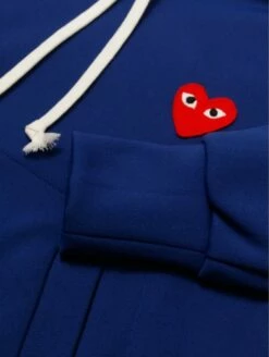 Comme Des Garçons PLAY T174 Red Heart Hoodie Blue In Blue -Hervia Shop httpswww.hervia.comimagesproductszoom1444910060 97919900