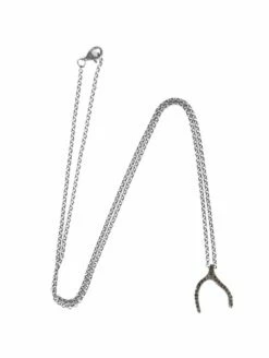 Rosa Maria Cognac Diamonds Lucky Bone Necklace In Silver -Hervia Shop httpswww.hervia.comimagesproductszoom1465390807 76839800