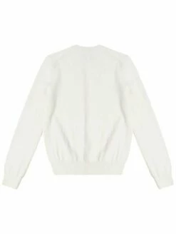 Comme Des Garçons PLAY N065 White Heart Cardigan Milk In White
