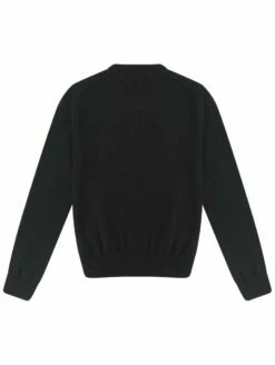 Comme Des Garçons PLAY N061 White Heart Cardigan Black In Black
