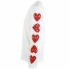 Comme Des Garçons PLAY T262 Multi-Heart Sleeve T-Shirt In White