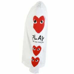 Comme Des Garçons PLAY T260 Heart Sleeve T-Shirt In White