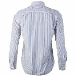 Comme Des Garçons PLAY B007 Black Heart Striped Shirt Blue In 1