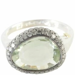 Rosa Maria Olax Prasiolite Ring Silver In Silver